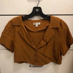Button Up Crop Top